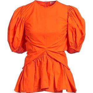 Cecilie Bahnsen Faith Peplum Blouse - Orange